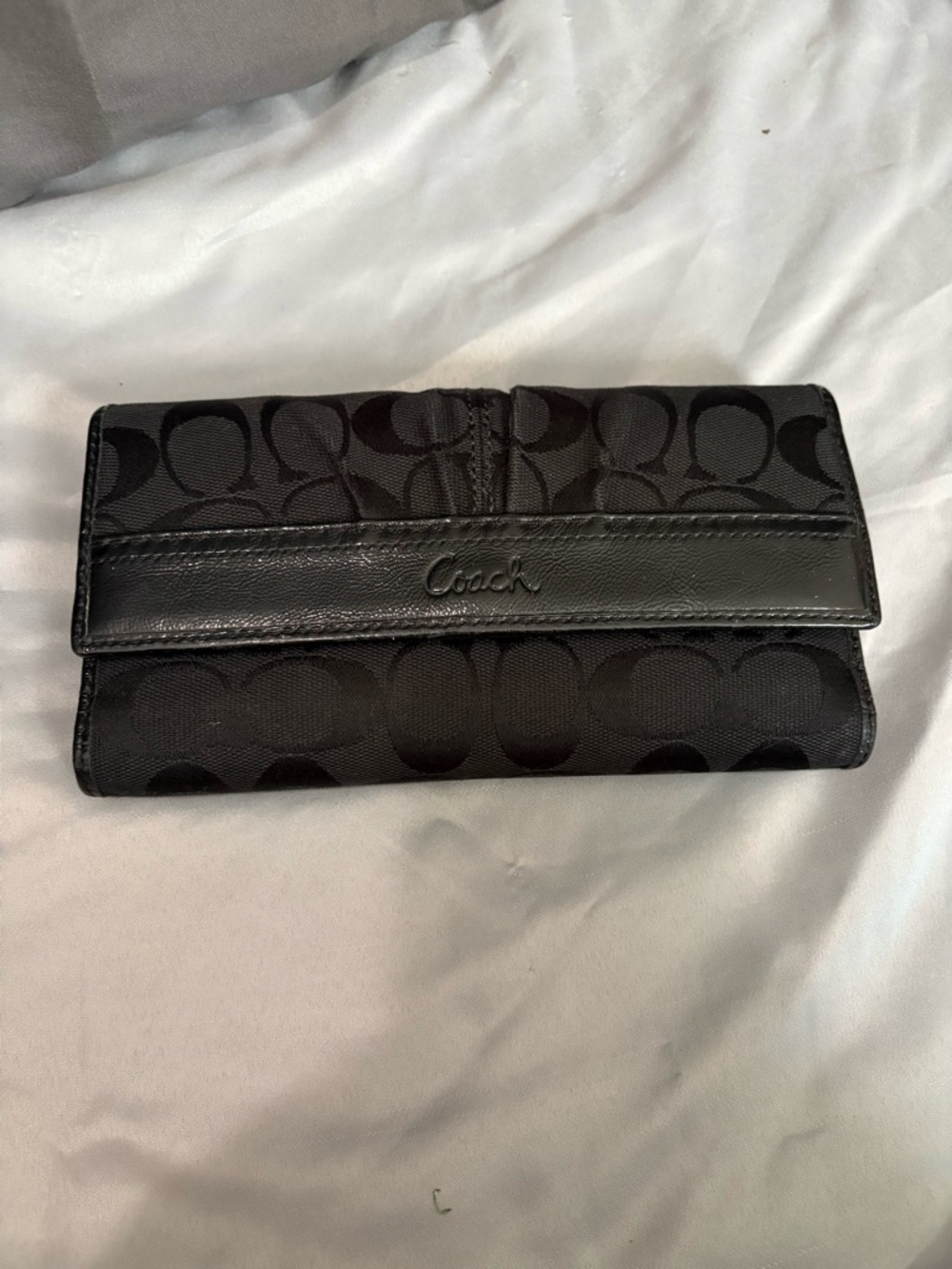 Coach Black Signature Fold Wallet